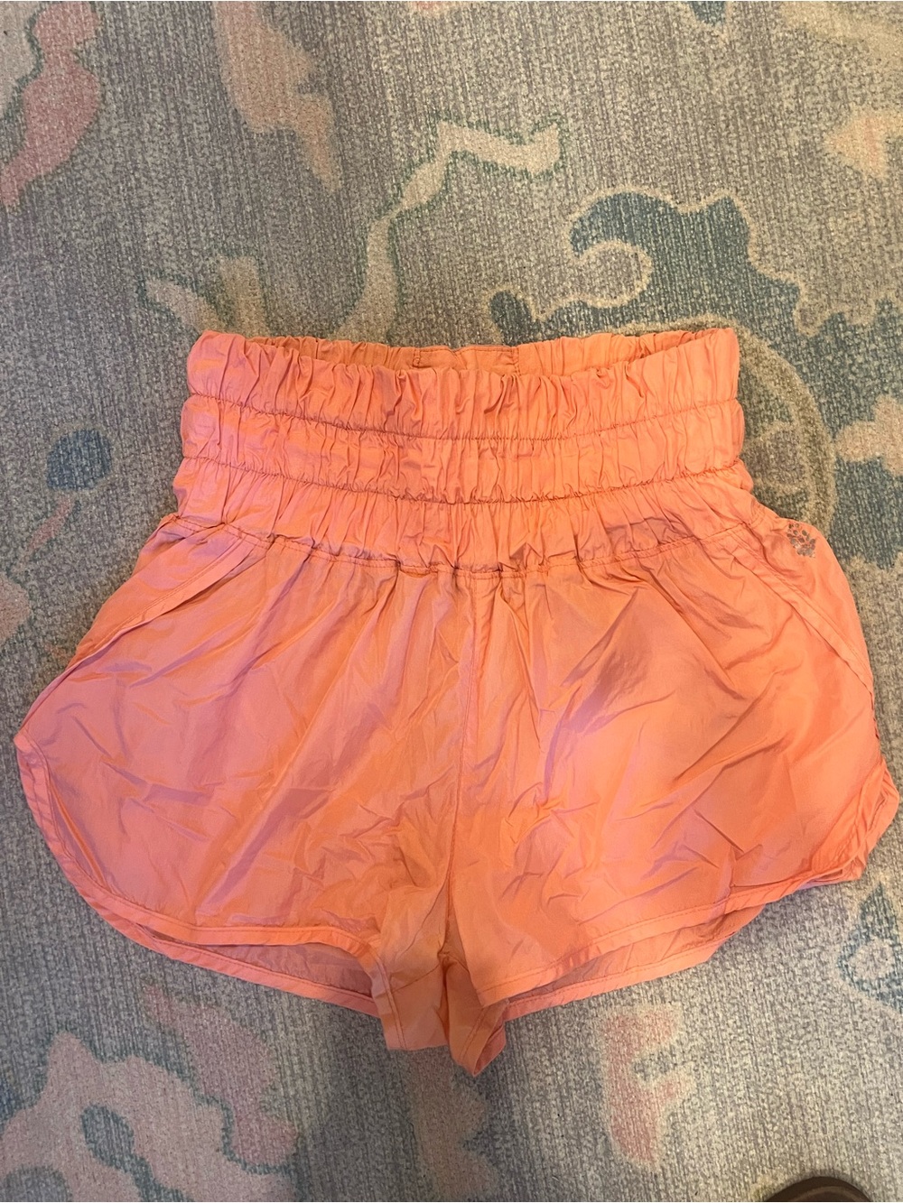 Free People Coral Pink High-Waist Way Home Athletic Shorts
